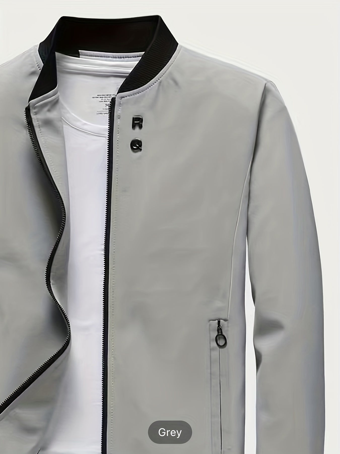 Windproof Slim Fit Long-sleeved Jacket - Casual Stand Collar Zippered Top - Suitable For Spring And Autumn