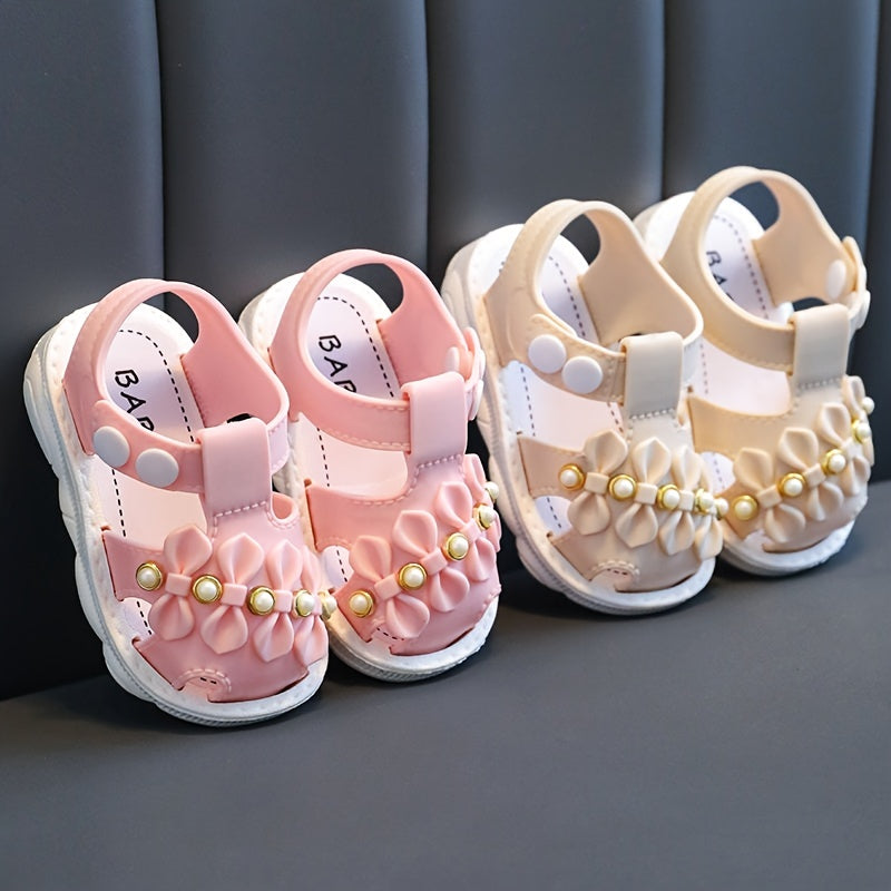 JIAGEYA Girls' Sandals 2023 Summer New Children's Non-slip Soft Bottom Children's Little Girls Baby Princess Beach Shoes