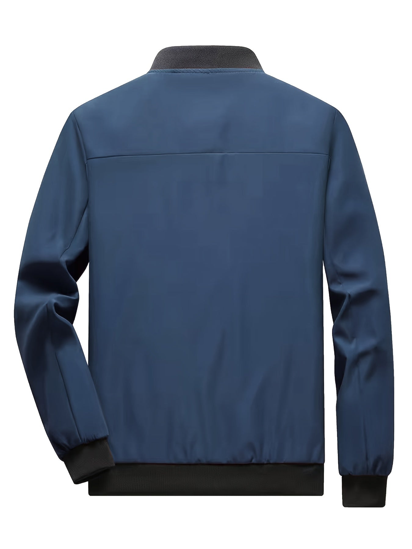 Windproof Slim Fit Long-sleeved Jacket - Casual Stand Collar Zippered Top - Suitable For Spring And Autumn