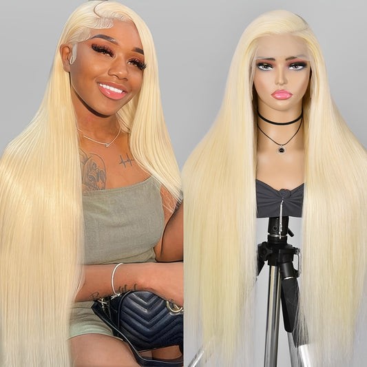 613 Lace Front Wig Human Hair 30 inch 13x4 Straight Blonde Lace Front Wigs Human Hair Pre Plucked with Baby Hair 613 HD Transparent Lace Frontal Wig Blonde Wig Human Hair