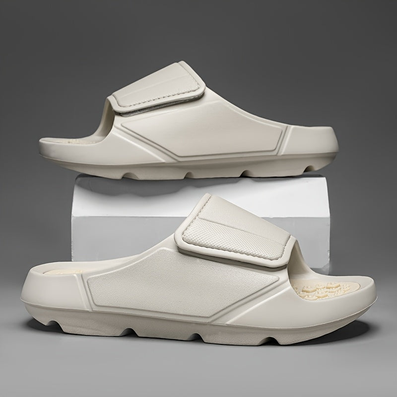 Men'S Breathable Massage Sandals - Comfortable EVA Summer Slides with Arch Support, Hook-and-Loop Closure, and Comfortable Heel for Outdoor, Beach, and Casual Wear, Strappy Sandal