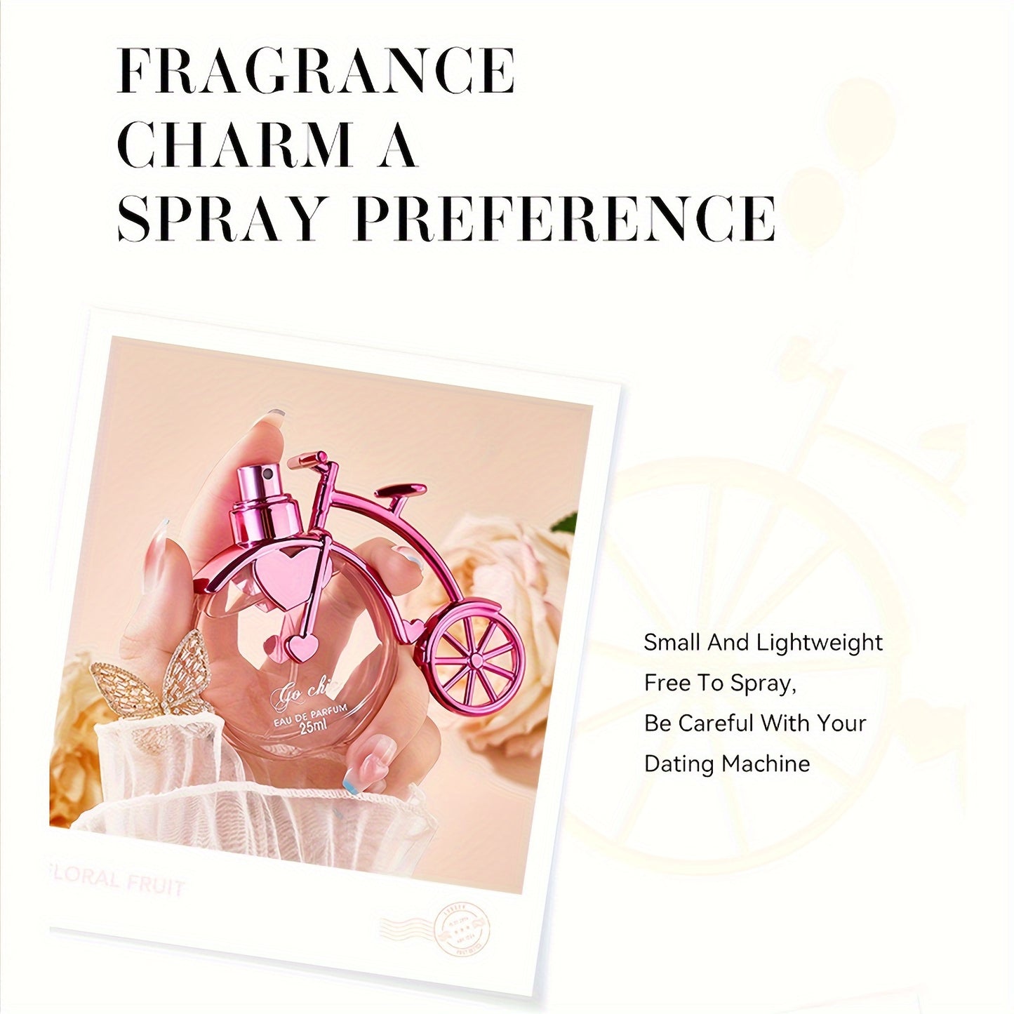 25ML Pink Intense Perfume Bike Styling Refreshing Oriental Floral Fragrance Parfum Spray with Gift Box Package Lasting and Charming Personal for Women