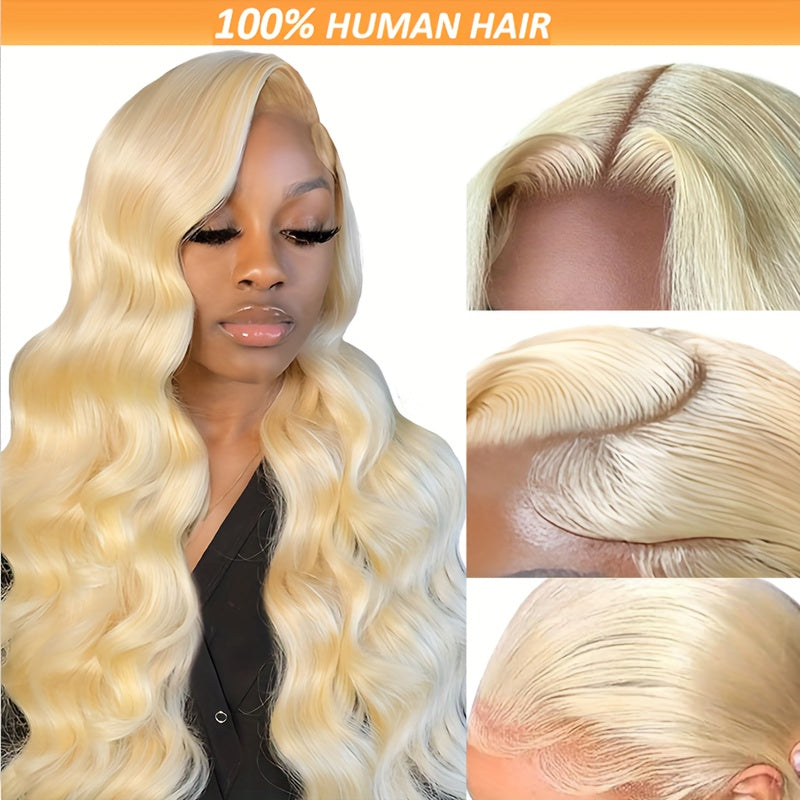 613 Lace Front Wig Human Hair 13x4 Body Wave Lace Frontal Wigs Human Hair Blonde Lace Front Wigs Human Hair 180 Density 613 HD Lace Front Wigs Human Hair Pre Plucked with Baby Hair 22-24 Inch