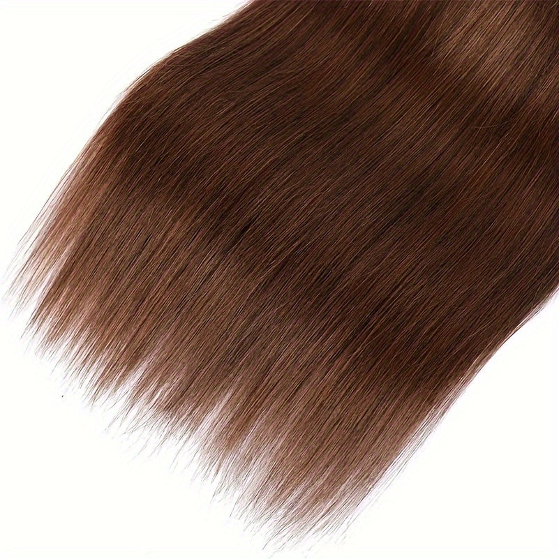 Brown Bunches Of Human Hair, Light Brown Straight Hair Bunches, 3 Brazilian Straight Hair Bunches, 100% Human Hair, Women'S Hair Extension