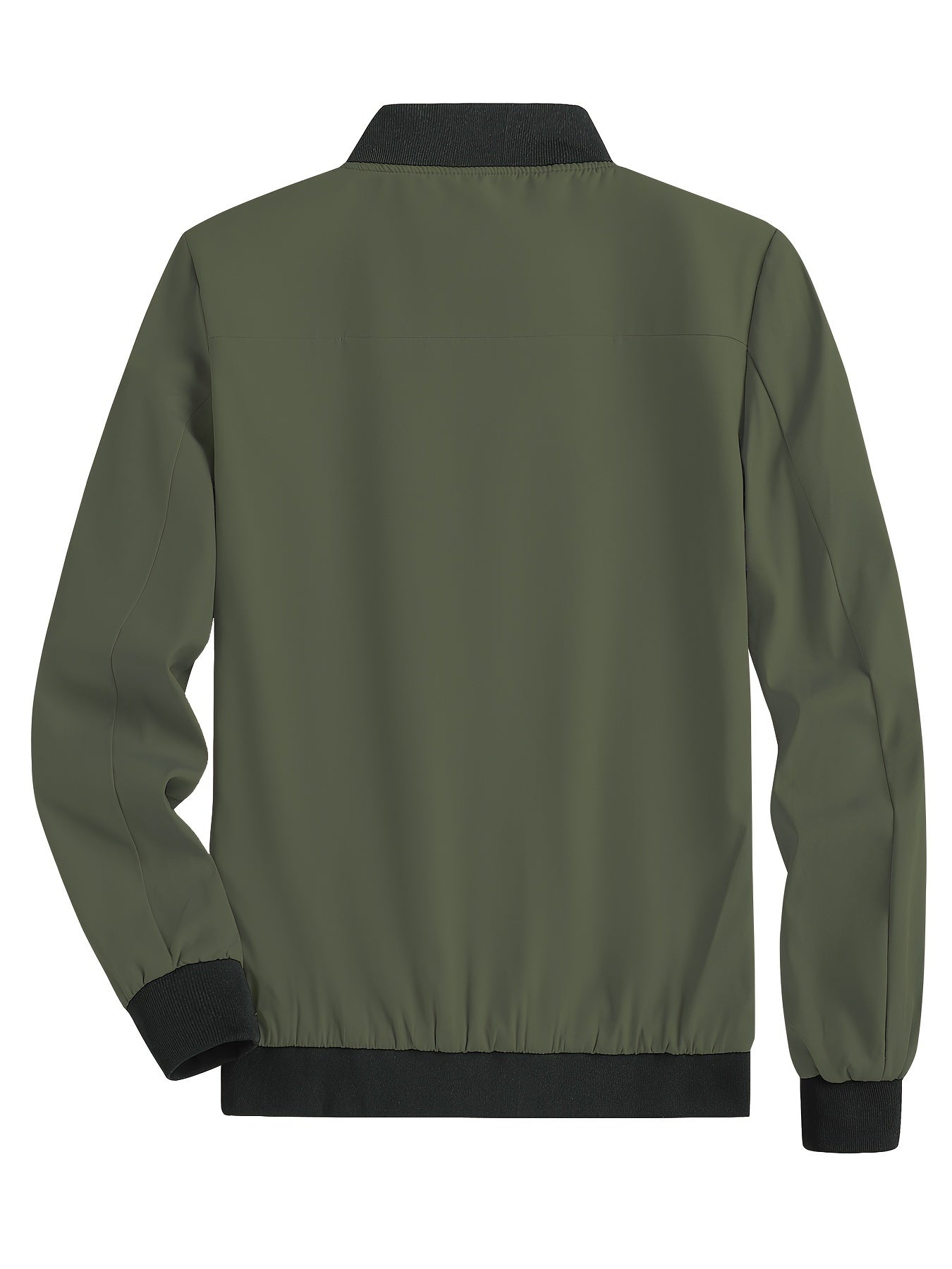 Windproof Slim Fit Long-sleeved Jacket - Casual Stand Collar Zippered Top - Suitable For Spring And Autumn