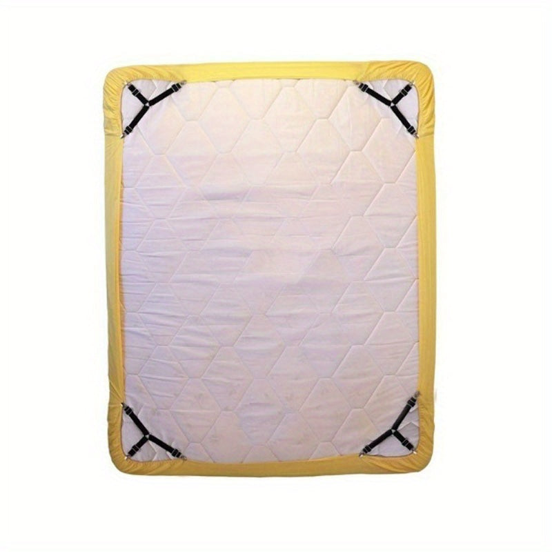 4pcs Adjustable Triangle Bed Sheet Fixers - Prevents Slipping and Running, Elastic Sofa and Tablecloth Clips, Anti-Slip Buckles for Secure Fit - Easy to Use, Durable, and Reusable Household Essentials