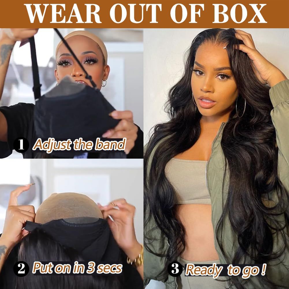 Bye Bye Knots Wig Glueless Wigs Human Hair 200% Density Pre Plucked Pre Cut 5x5 HD Lace Closure Wigs Human Hair Body Wave Lace Front Wigs Human Hair For Women