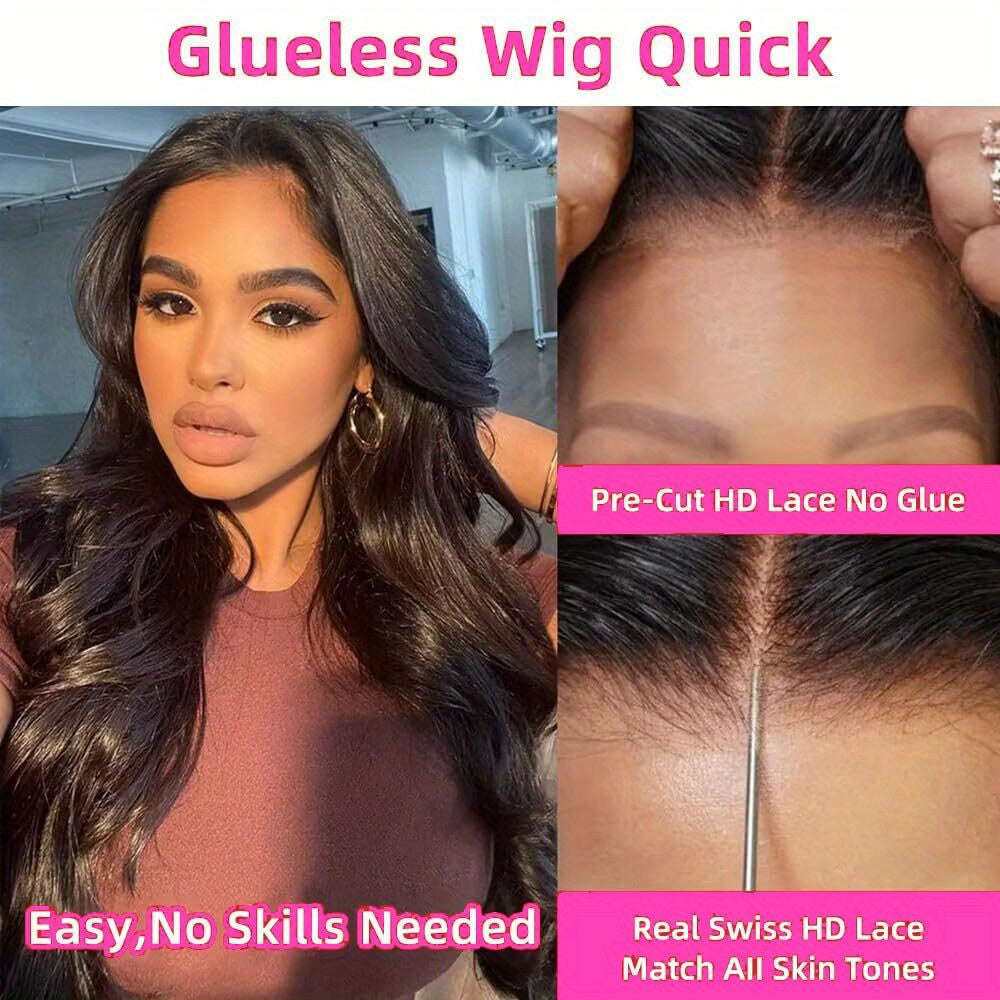 Bye Bye Knots Wig Glueless Wigs Human Hair 200% Density Pre Plucked Pre Cut 5x5 HD Lace Closure Wigs Human Hair Body Wave Lace Front Wigs Human Hair For Women