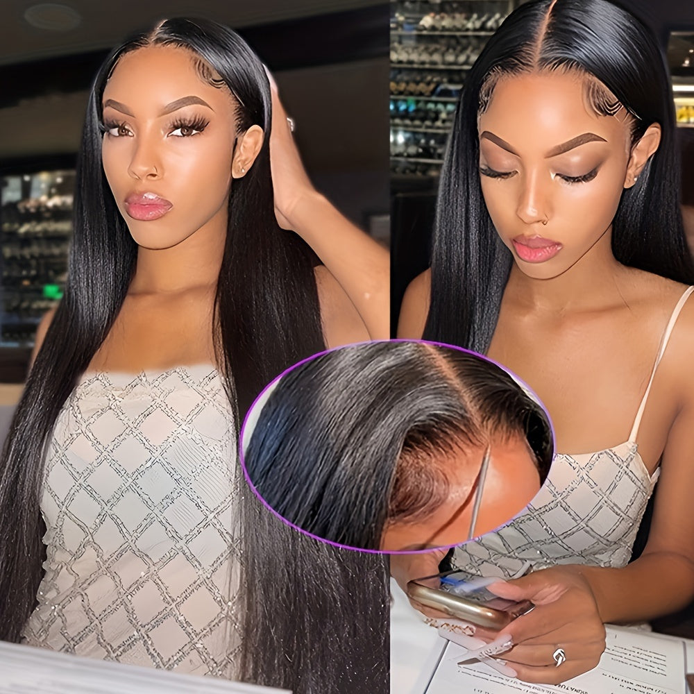 250% Density Glueless Wigs Human Hair Pre Plucked Pre Cut 13x4 HD Transparent Lace Front Wigs Human Hair For Women Straight Bye Bye Knot Wigs