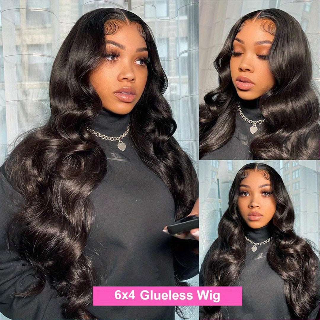 34 Inch Body Wave Glueless Wigs Human Hair Pre Plucked/Cut Ready To Waer Wig 200 Density 6x4 Hd Lace Closure Wigs Human Hair for Women