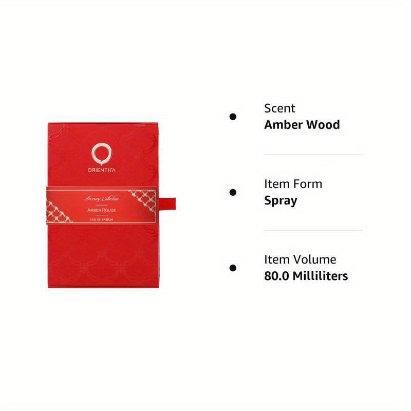 Amber Rouge 80ml/ 2.7Fl.oz Eau de Parfum Spray Luxurious Unisex Fragrance with Amber and Seaweed by Orientica