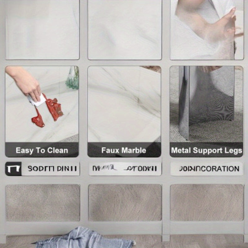 Dining Table and Chair Set. 1 Rectangular Table with White Imitation Marble Tabletop and Silver Metal Legs, Paired with 6 Black PU Chairs with Silver Legs. Model DT-1544 C-008. Stylish and Durable Furniture for Your Home.