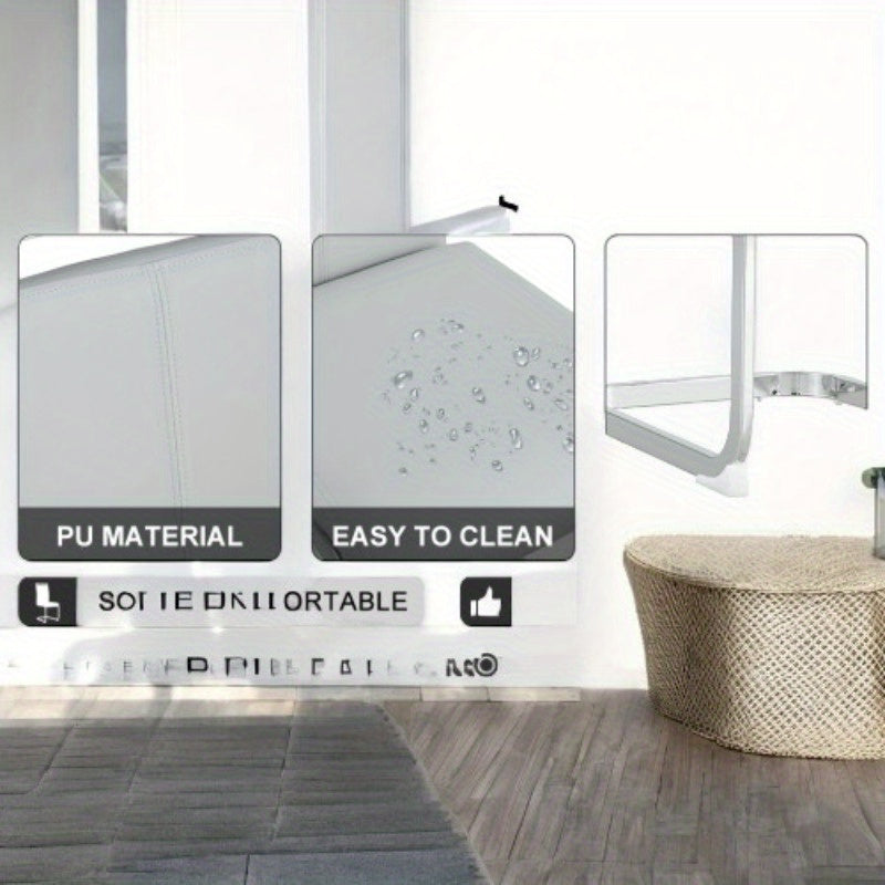 Dining Table and Chair Set. 1 Rectangular Table with White Imitation Marble Tabletop and Silver Metal Legs, Paired with 6 Black PU Chairs with Silver Legs. Model DT-1544 C-008. Stylish and Durable Furniture for Your Home.