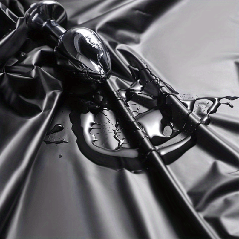 1 Thin Sexy Bed Sheet, Waterproof Bed Sheet, SM Bed Sheet, Massage Isolation Bed Sheet, Black Waterproof PVC Cloth, Reusable 86.61*51.18 Inch