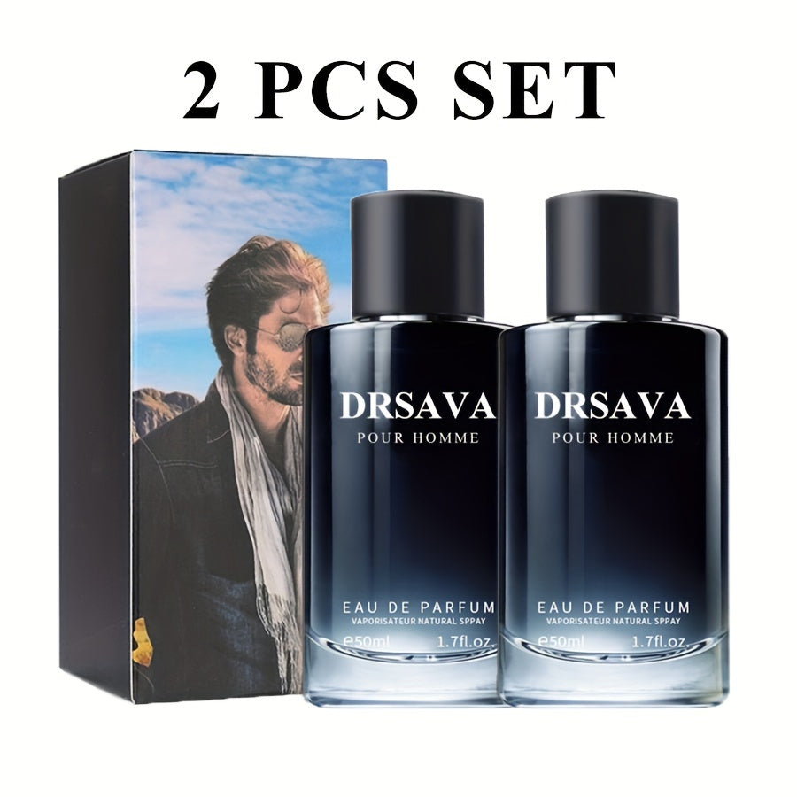50ml x 2pcs - Intensely Invigorating Mens Fougere Eau De Parfum - Timeless, Long-lasting Fragrance with Lush Fougere Notes - Ideal for Dating, Daily Wear & Unforgettable Gifting