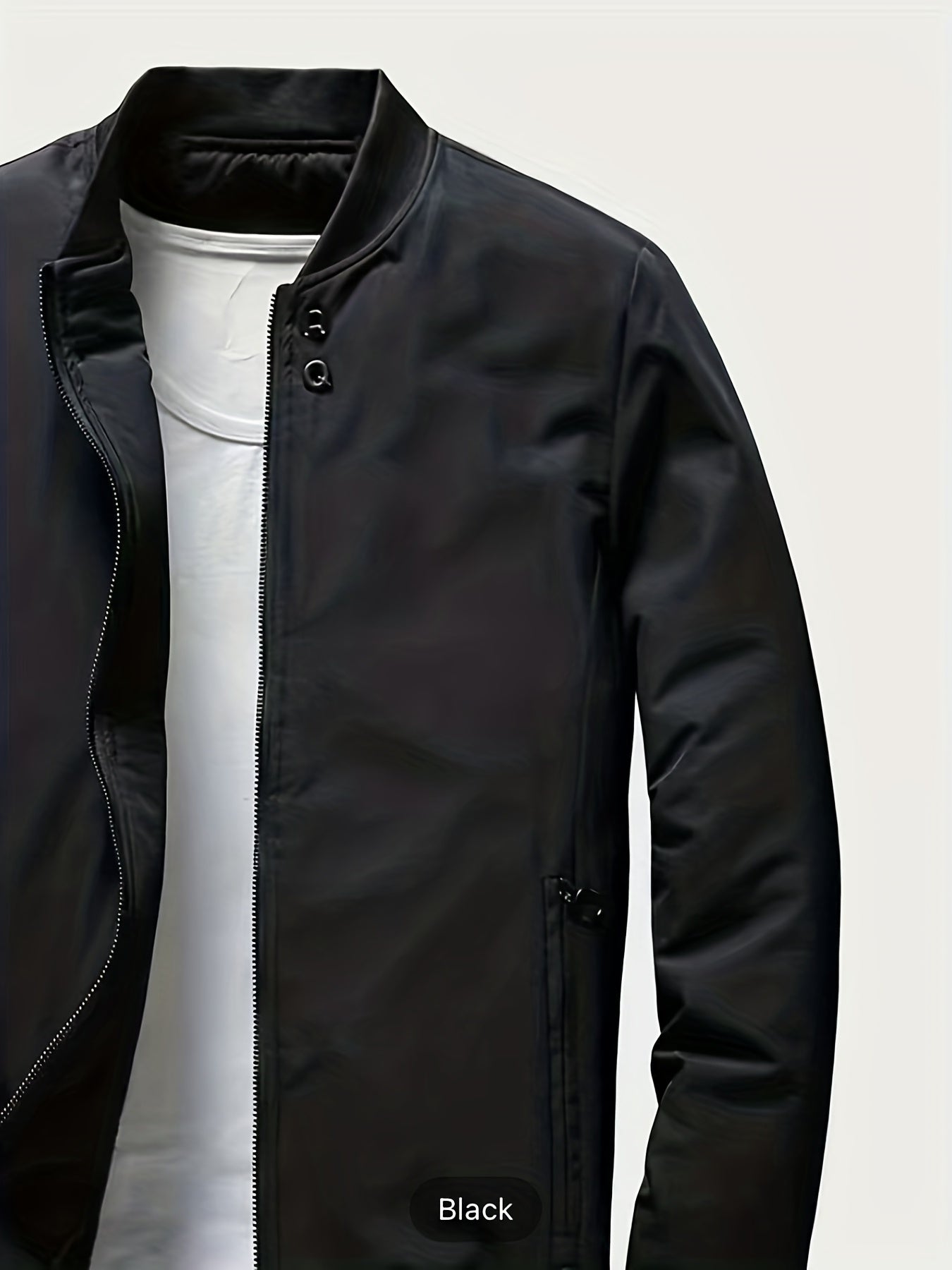 Windproof Slim Fit Long-sleeved Jacket - Casual Stand Collar Zippered Top - Suitable For Spring And Autumn