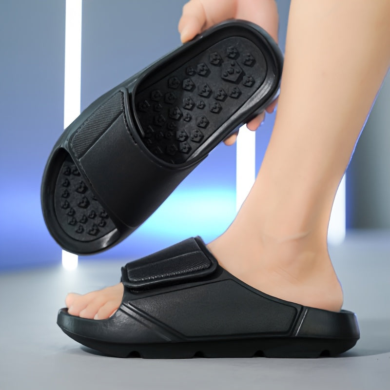 Men'S Breathable Massage Sandals - Comfortable EVA Summer Slides with Arch Support, Hook-and-Loop Closure, and Comfortable Heel for Outdoor, Beach, and Casual Wear, Strappy Sandal