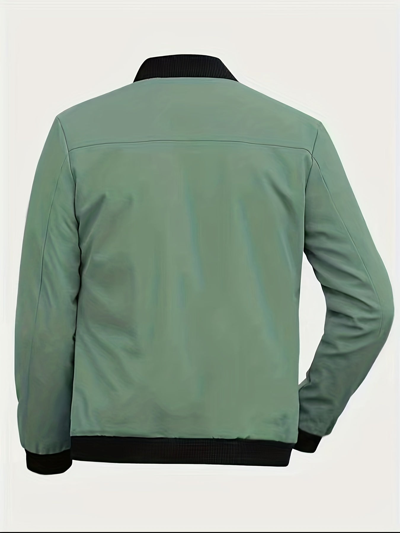 Windproof Slim Fit Long-sleeved Jacket - Casual Stand Collar Zippered Top - Suitable For Spring And Autumn