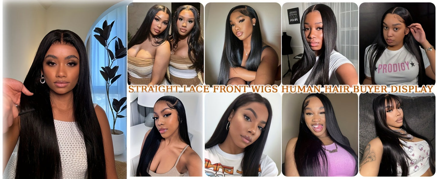 250% Density Glueless Wigs Human Hair Pre Plucked Pre Cut 13x4 HD Transparent Lace Front Wigs Human Hair For Women Straight Bye Bye Knot Wigs