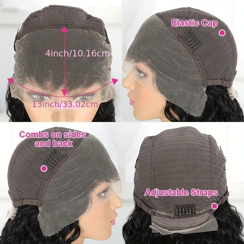 13*4 Red Straight Bob Wig - 180% Density Remy Human Hair Wig with Pre-Plucked Lace Front for Women and Girls