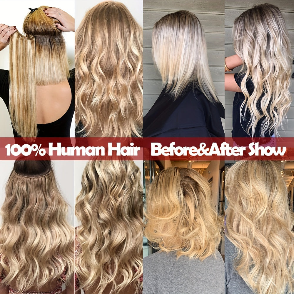 100% Human Hair V-Shap Clip In 100% Remy Human Hair Extensions One Piece 5 Clips Half Full Head 12in-22in Any Colors Hair Clips Hair Accessories