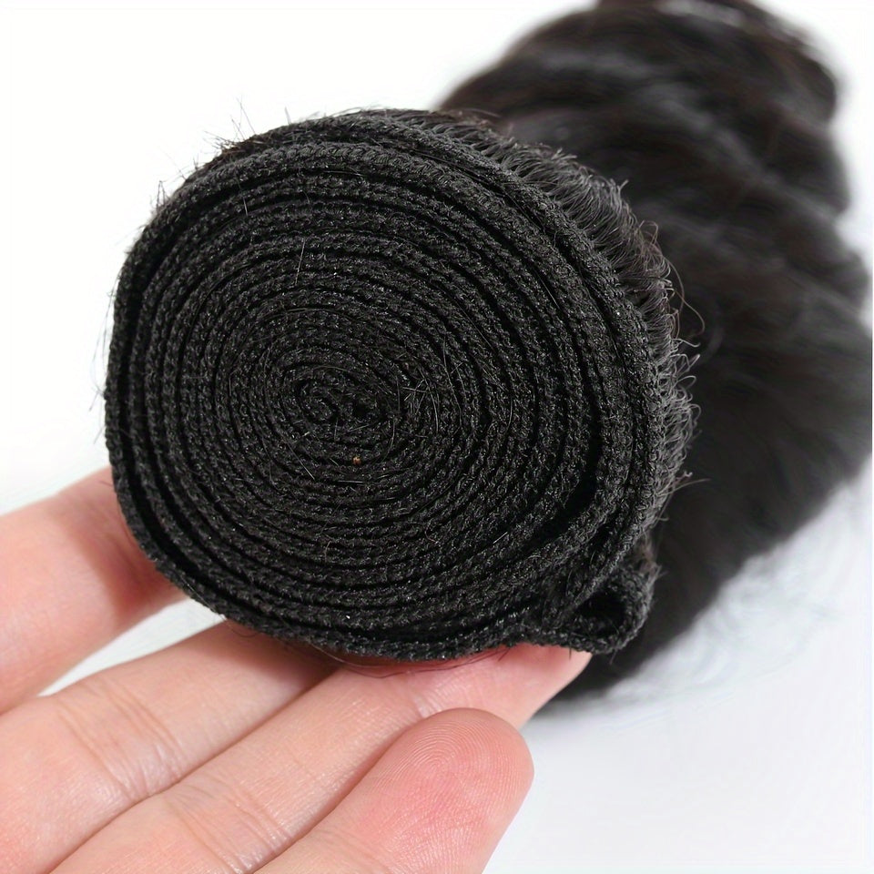 Loose Wave Bundles Human Hair 3 Bundles Deal 100% Unprocessed Brazilian Virgin Hair Loose Wave Bundles Real Human Hair Extensions For Women No Mixed Natural Color No Shedding No Tangle