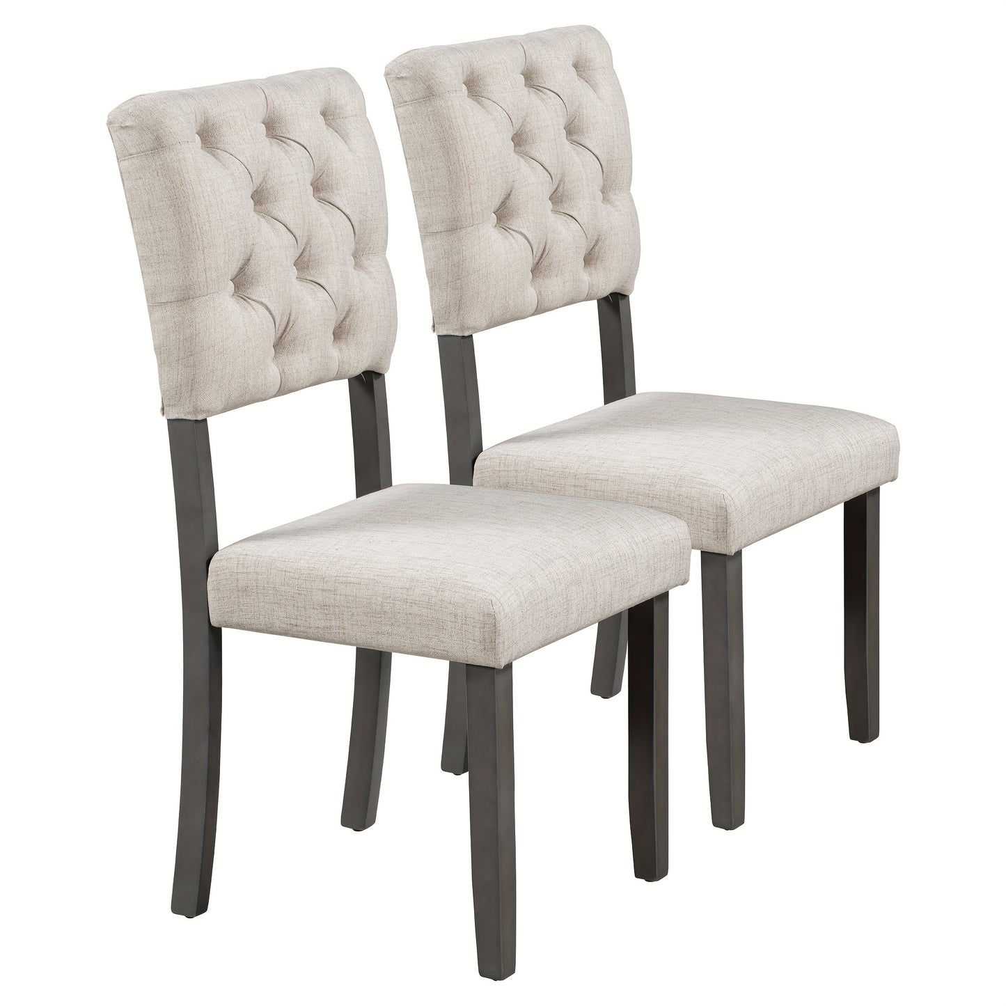 TREXM 6-Piece Dining Table And Chair Set With Special-shaped Legs And Foam-covered Seat Backs&Cushions For Dining Room (Gary)