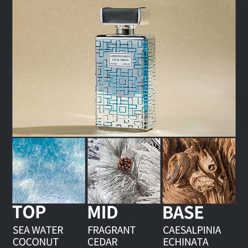 100ml Woody Eau De Parfum for Men - Long-Lasting, Refreshing Fragrance for Dating and Daily Life, Formaldehyde-Free, Fresh Scent, Perfect Gift for Him on Fathers Day