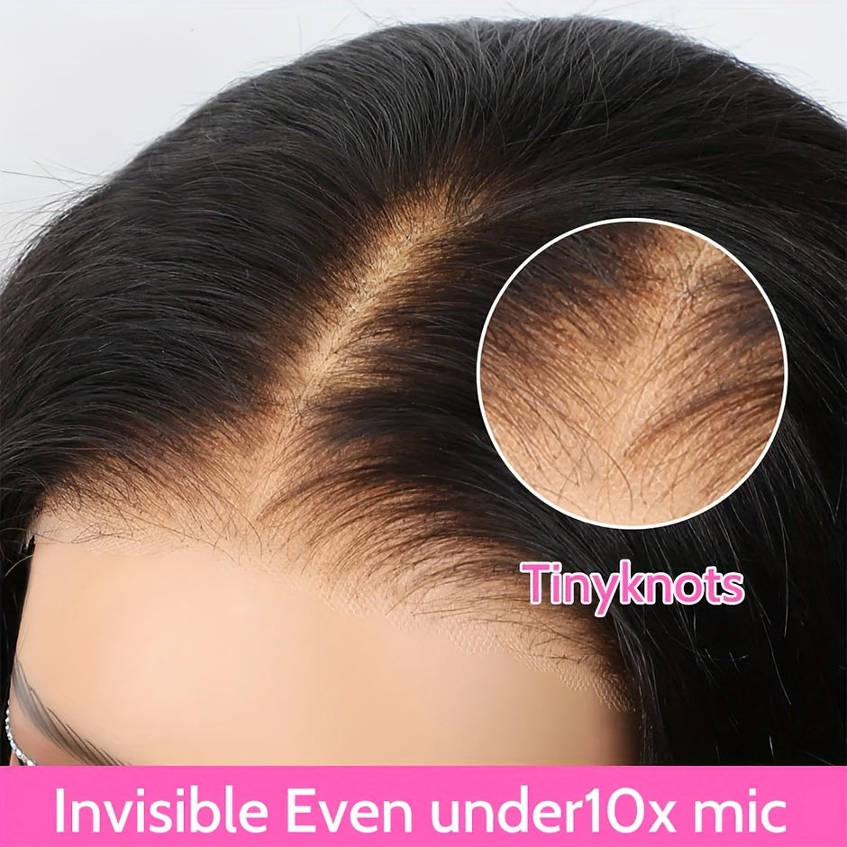 Wear and Go Glueless Bob Wig Human Hair Straight 4x4 Pre-Cut HD Lace Glueless Wigs Pre-Plucked Transparent Lace Front Closure Wigs for Women 200% Density