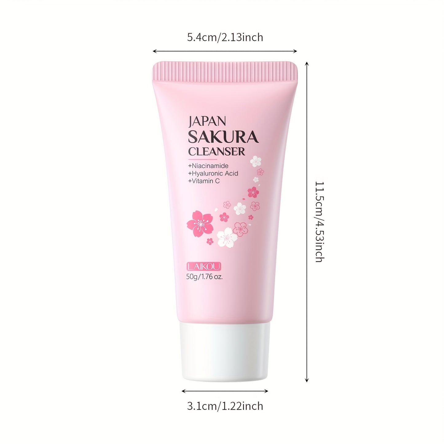 1pc Sakura Facial Cleanser, Foam Facial Cleanser, Deep Cleaning Moisturizing Cleanser
