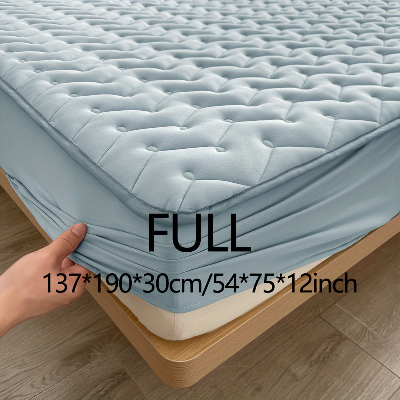 1pc Waterproof Fitted Sheet, Soft Comfortable Polyester Bedding Fitted Sheet, For Bedroom, Guest Room, With Deep Pocket, Fitted Bed Sheet Only