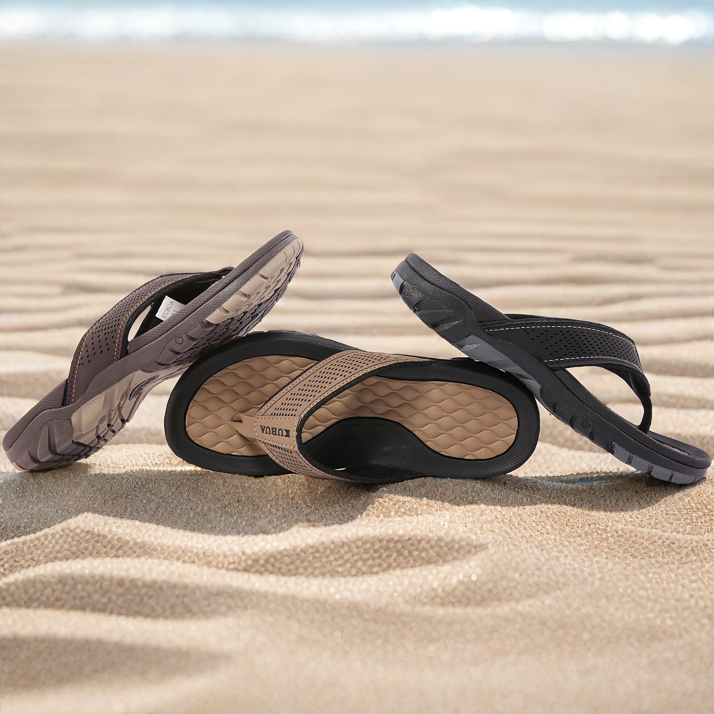 Mens Beach Flip Flops Water Sandals Outdoor Athletic Thong Sandal