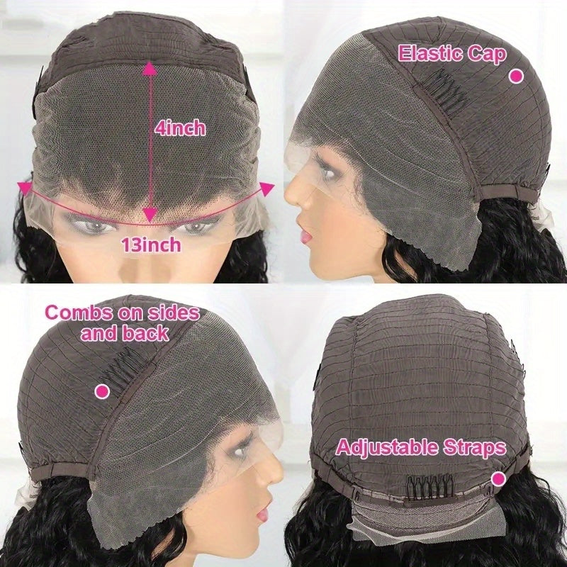 13*4 Red Straight Bob Wig - 180% Density Remy Human Hair Wig with Pre-Plucked Lace Front for Women and Girls