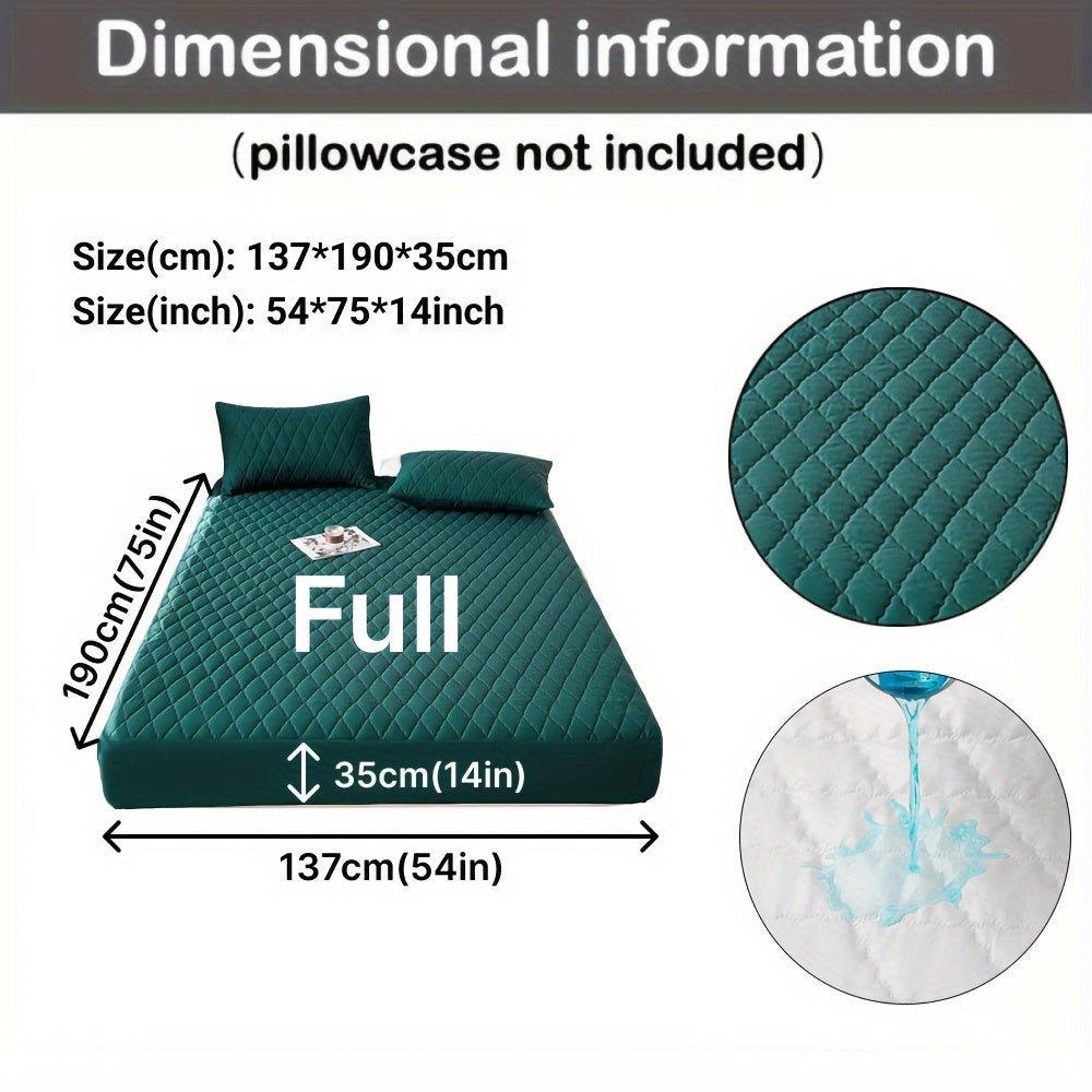 1pc Waterproof Mattress Cover, Soft and Comfortable Thick Bed Sheet, Breathable Dust-proof Urine-proof Quilted Mattress Protector, Suitable for Bedroom, Guest Room, White/Dark Blue/Dark Green/Gray