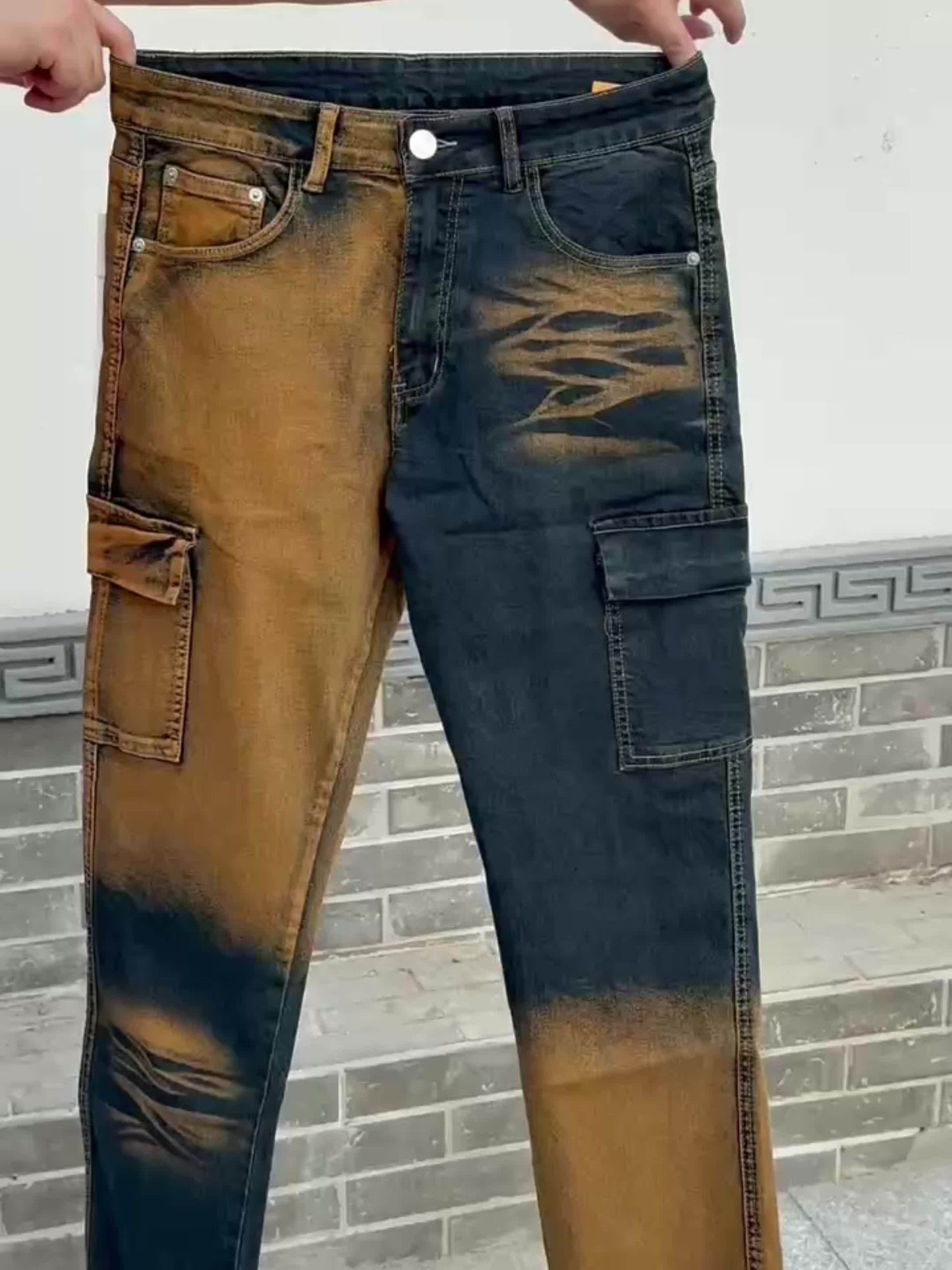 Men'S Straight Cut Ripped Jeans, Fashionable Camouflage Printed Jeans, Street Fashion Men Jeans Para Hombre, Designer Jeans For Men, Fashion Mens Clothing, Graphic Jeans