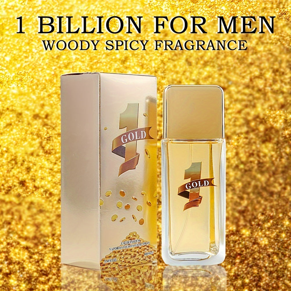 3.38oz Eau De Parfum For Men, Refreshing And Long Lasting Fragrance With Woody Spicy Notes,Perfume For Dating And Daily Life,A Perfect Gift For Men
