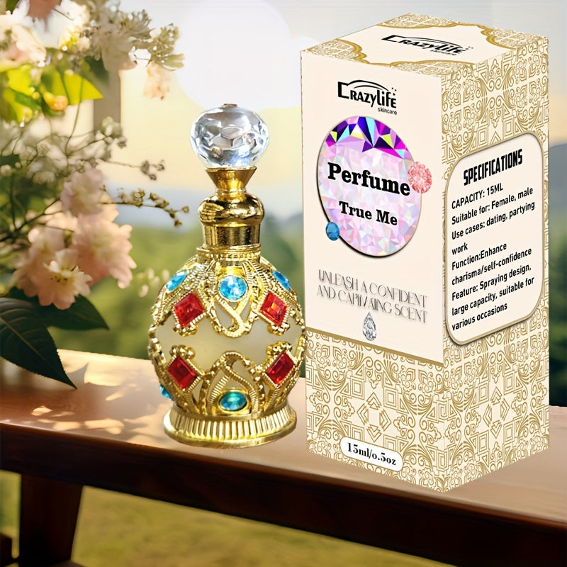 15ml Crazylife Arabian Crown Eau de Parfum - Seductive Exotic Fragrance in Glamorous Crystal Bottle - Perfect for Evening Glamour & Special Occasions