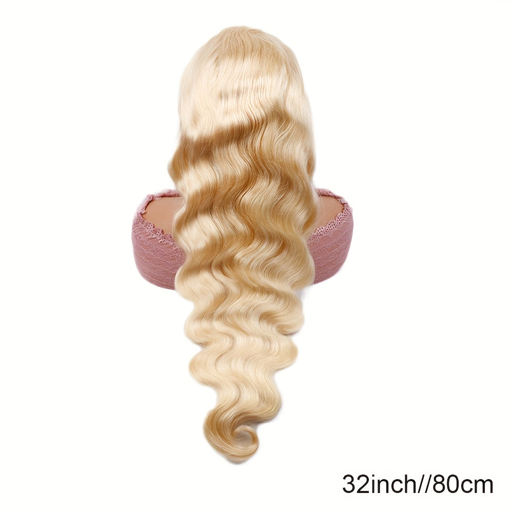 613 Lace Front Wigs Human Hair 180% Density 13x6 HD Transparent Lace Front Body Wave Wigs Human Hair Pre Plucked with Baby Hair Wigs 613 Blonde Lace Frontal Human Hair Wigs(16-36 inch, 613)