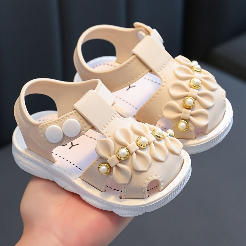 JIAGEYA Girls' Sandals 2023 Summer New Children's Non-slip Soft Bottom Children's Little Girls Baby Princess Beach Shoes