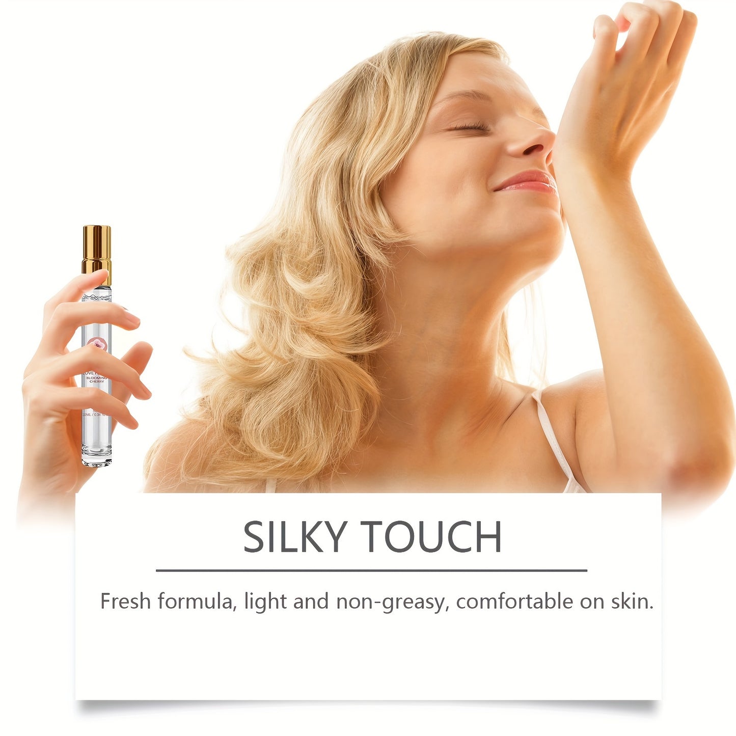 Roxelis Love Floral Cherry Eau de Parfum for Women - Long-Lasting, Fresh Scent with Floral Notes of Jasmine & Rose, Alcohol-Free, Light & Non-Greasy - 10ml/0.34FL.OZ