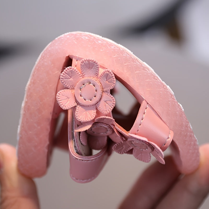 Adorable Girls Flower Sandals - Cute & Comfortable with Non-slip Soft Sole - Secure Slip-on Hook & Loop Fastener - Perfect for Playful Summer Days