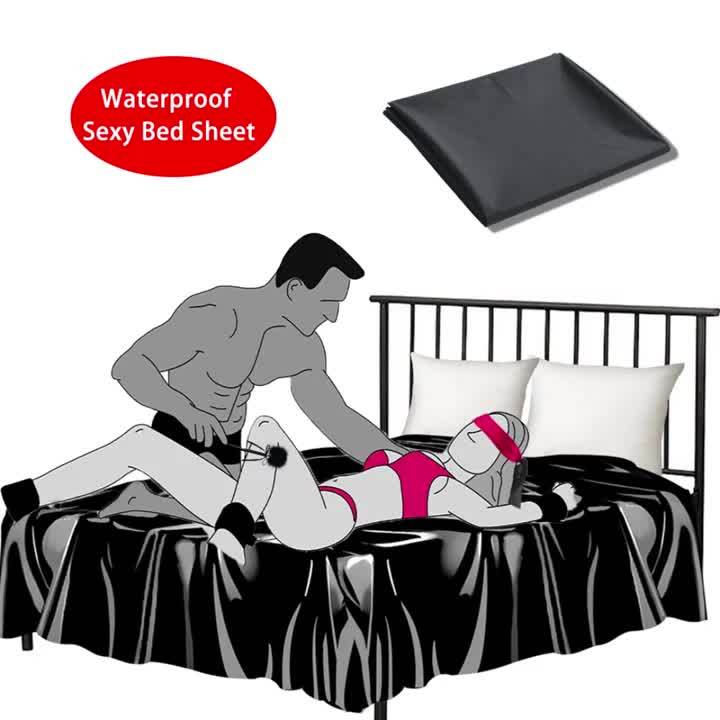 1 Thin Sexy Bed Sheet, Waterproof Bed Sheet, SM Bed Sheet, Massage Isolation Bed Sheet, Black Waterproof PVC Cloth, Reusable 86.61*51.18 Inch
