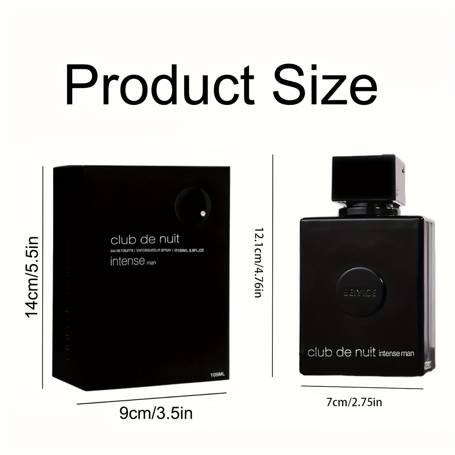 Club De Nuit Intense By Armaf Eau De Parfum Spray/ Showing The Male Calm Atmosphere, Long Lasting Perfume For Women, Refreshing Sandalwood Scent - Eau Cologne Gift For Husband, 3.6 Fl.Oz