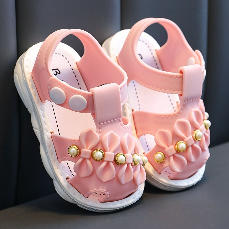 JIAGEYA Girls' Sandals 2023 Summer New Children's Non-slip Soft Bottom Children's Little Girls Baby Princess Beach Shoes