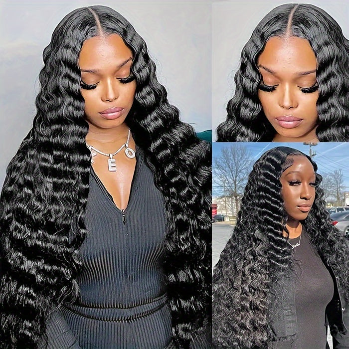 30Inch Human Hair Wigs for Women: 13x6 Deep Curly Pre Plucked Loose Deep Wave Full Density Hd Transparent Frontal Wig