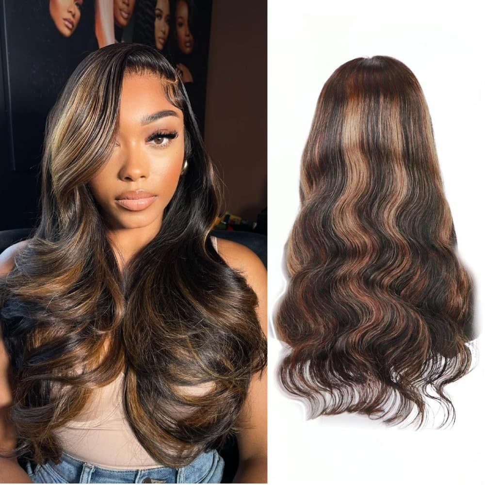 BTOMAR 13x6 HD Lace Front Wig - Density Real Human Hair Wavy Curl, Pre-Rooted Gradient Color Change, Natural Look for Women, Vacation & Party Elegance, Daily & Work Use, Anti-Tangle Hairpiece, Hair Wigs, Stylish Hair Accessor