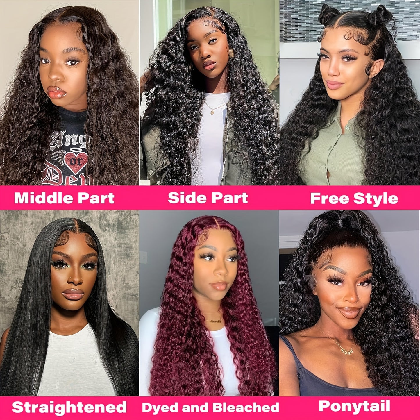 200% Density 13x6 Deep Wave Lace Front Wigs Human Hair 13x6 HD Lace Deep Curly Glueless Frontal Wigs Human Hair Pre Plucked For Women