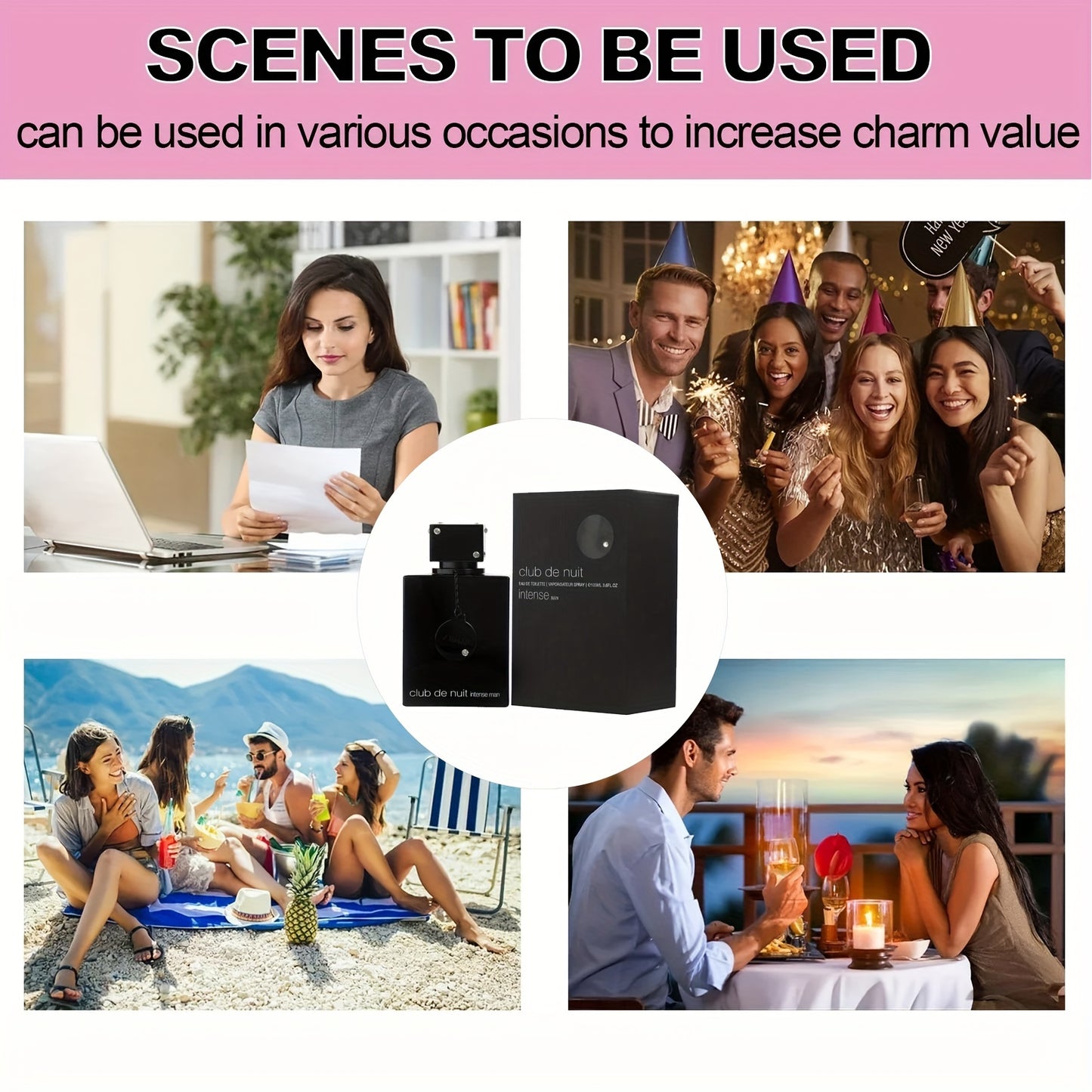 Club De Nuit Intense By Armaf Eau De Parfum Spray/ Showing The Male Calm Atmosphere, Long Lasting Perfume For Women, Refreshing Sandalwood Scent - Eau Cologne Gift For Husband, 3.6 Fl.Oz