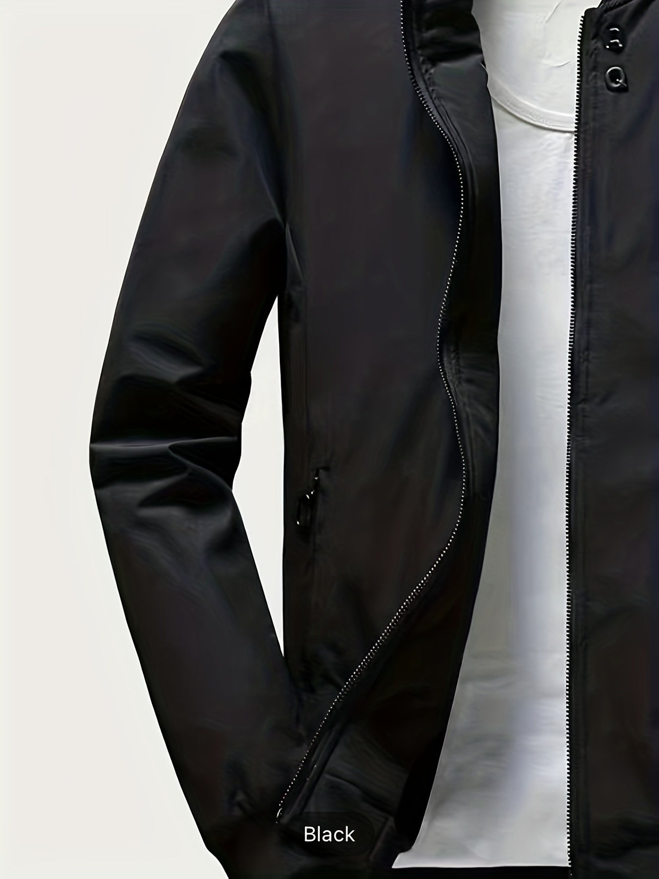 Windproof Slim Fit Long-sleeved Jacket - Casual Stand Collar Zippered Top - Suitable For Spring And Autumn