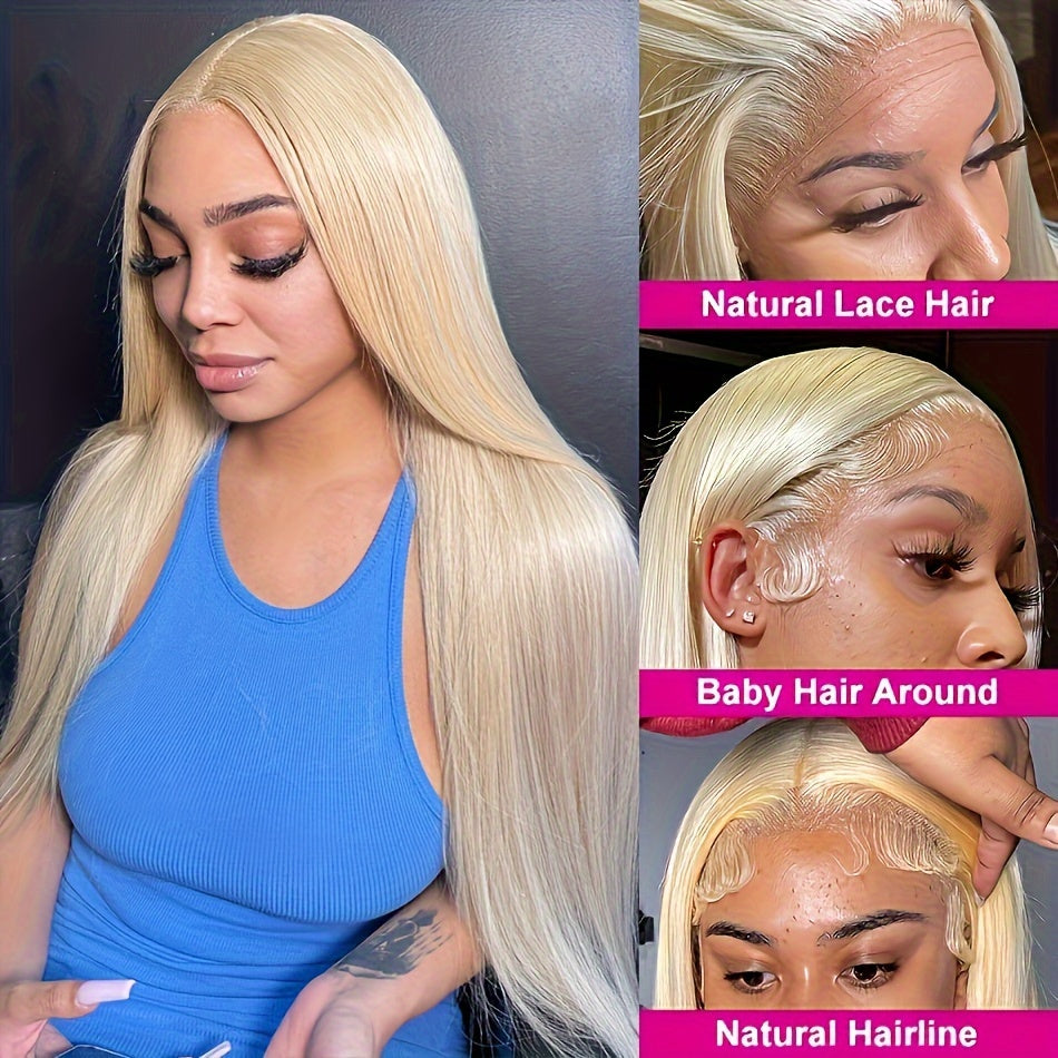 613 Lace Front Wig Human Hair 30 inch 13x4 Straight Blonde Lace Front Wigs Human Hair Pre Plucked with Baby Hair 613 HD Transparent Lace Frontal Wig Blonde Wig Human Hair